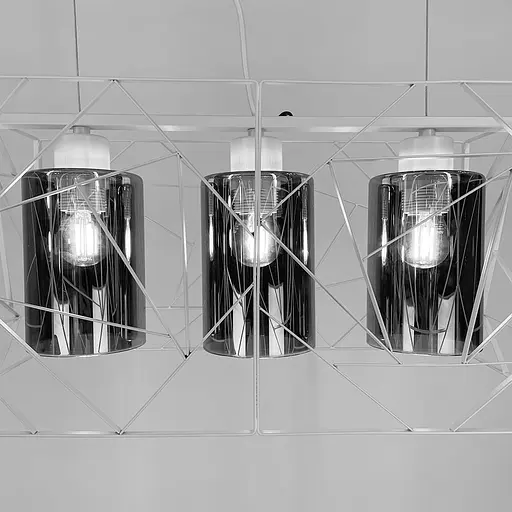 Світильник Лофт у білому корпусі на 3 графітових плафони | Арт. 12120/3 WT+GR | Line F - фото 5