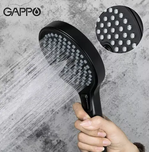 Душевая лейка, 3-режим, черный Gappo G004, Черный матовый - фото 2