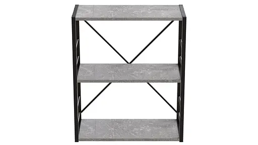 Этажерка 3/60 Ferrum-decor Серии Коннект 75x60x28 черный ДСП Бетон 16мм (FRD-104256) - фото 6