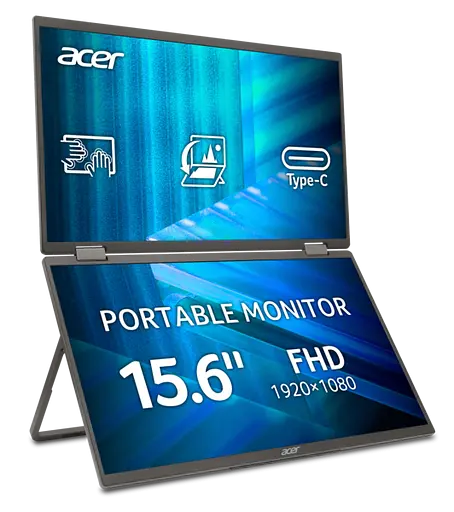 Монiтор 15.6" Acer Dual Portable PD163QTbmiuux (UM.ZP3EE.011) Black