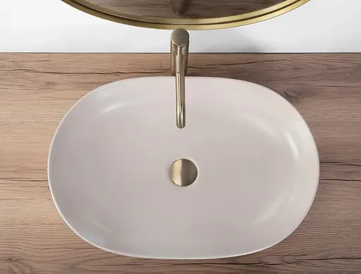 Умивальник Rea Cleo 61 beige matt бежевий накладний REA-U9655 - фото 3