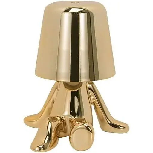 Приліжкова лампа золота статуя людини з сенсорним керуванням 3 рівня яскравості