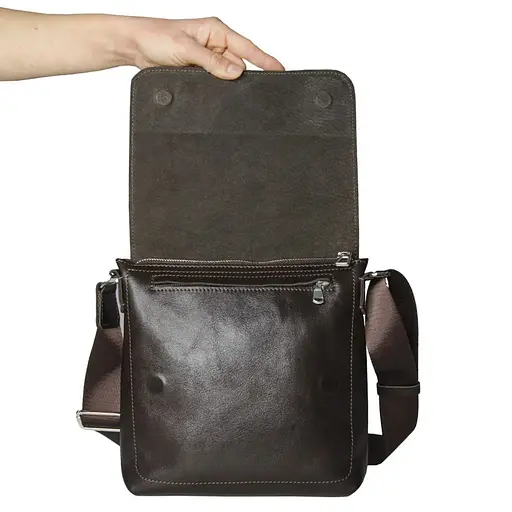 Шкіряна чоловіча сумка через плече GRANDE PELLE 24х24 см nsa0001289 - фото 2