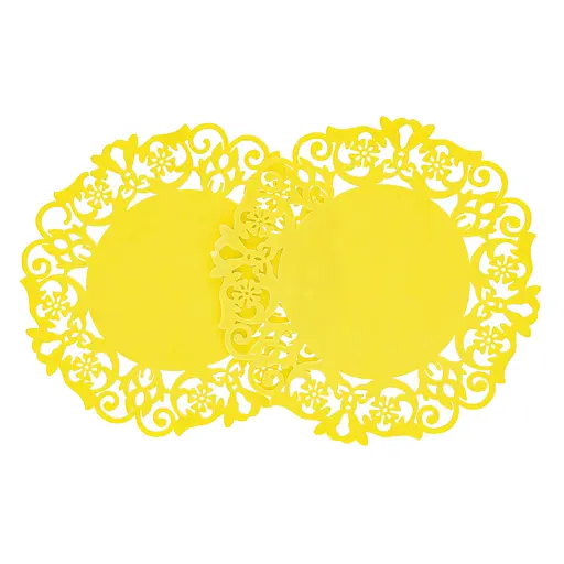 Підставка мереживна силіконова під гаряче килимок для чашки банки 15 см (комплект з 2 шт.), Kitchen Master Жовтий 85115 - фото 10