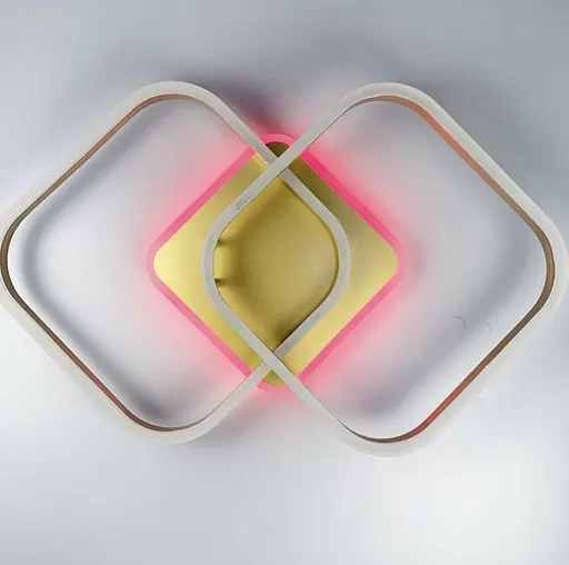 Стельова LED люстра на 2 ріжки квадратної форми з кольоровою RGB підсвіткою на основі | Арт. A 55071/2 | Line F - фото 3