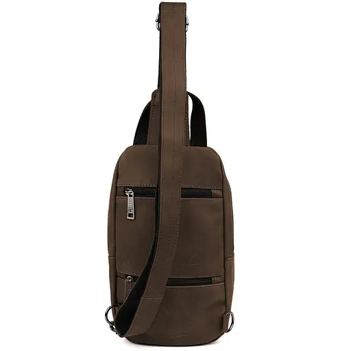 Рюкзак слинг кожаный объемный с карманами TARWA 28х22х7 см sum0028217 - фото 3