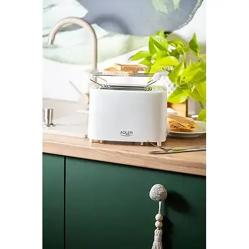 Электрический тостер Adler AD 3223 белый 900 Вт, 2 отделения, регулировка поджарки, решетка для булочек - фото 10
