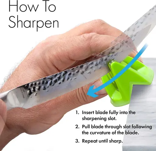 Точилка для ножів з керамічними ножами та лезами з карбіду 9.5х5 см, Kitchen Master Зелений 86423 - фото 3