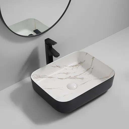 Умивальник накладний Mixxus Premium Diverse-0110 marble-Black 500x390x130 мм MP6517, Мармур - фото 6