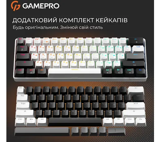 Клавіатура ігрова механічна GamePro GPMK-130BW USB Red Outemu Swithes Hot-Swap Black-White - фото 11