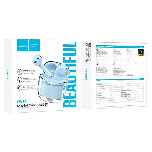 Бездротові TWS навушники Hoco EW52 Lilly Blue - фото 4