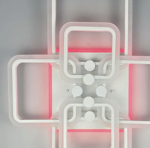 Світлодіона LED люстра на 2+2+2 ріжки квадратної форми Line.F RGB підсвітка є - фото 7