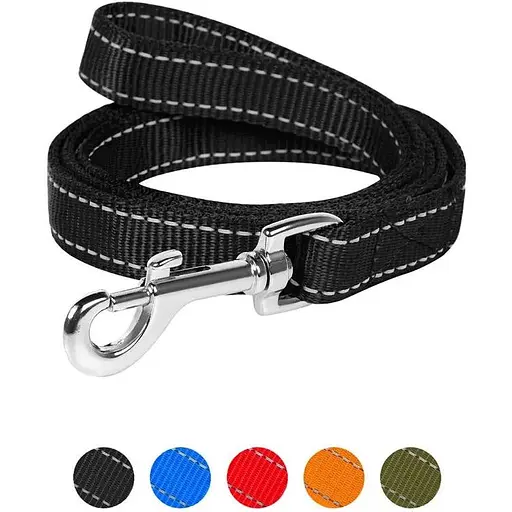 Повідець Dog Extreme з нейлону подвійний (ширина 14мм, довжина 122см), чорний - фото 3