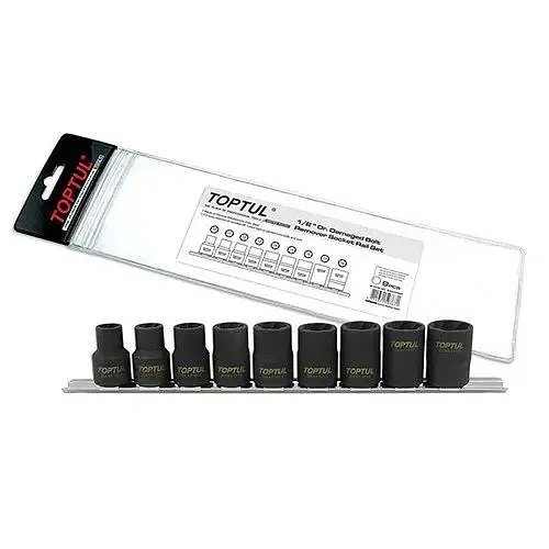 Комплект голівок для пошкоджених гайок на планці 1/2, 9 од. Toptul hoz0007603 - фото 1