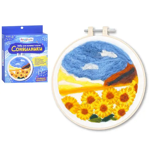 Набор для валяния иглой "Подсолнухи" M5863UA готовое изделие 16,5 х 16,5 см