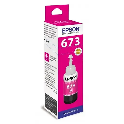 Чернила Epson 673, Magenta, для L800/805/810/850/1800, 70 мл (C13T67334A)