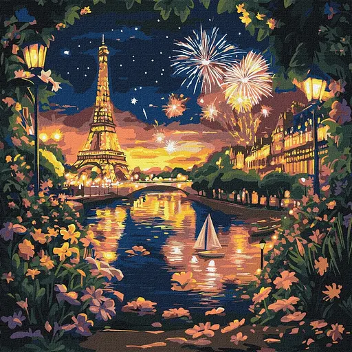 Картина за номерами "Салюти Парижу" ©art_selena_ua KHO3669, 40х40 см