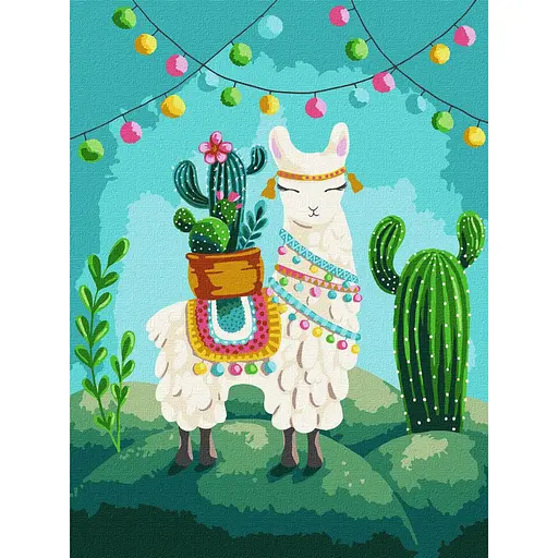 Набір картин за номерами 2 в 1 "Дівчина-агент" 40х50 KHO2551 та "Весела лама" 30х40 KHO5069 - фото 3