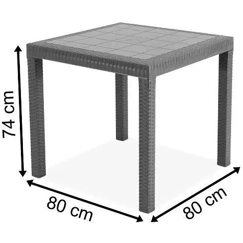 Стол для сада пластиковый Bica Dallas графит - фото 6