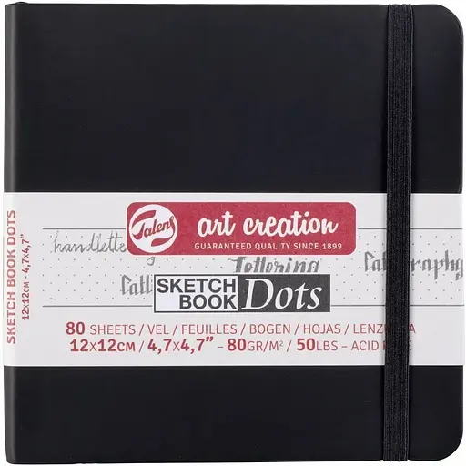 Блокнот для графіки та каліграфії Royal Talens Art Creation Dots у крапку 80г/м2 80л чорний - фото 1
