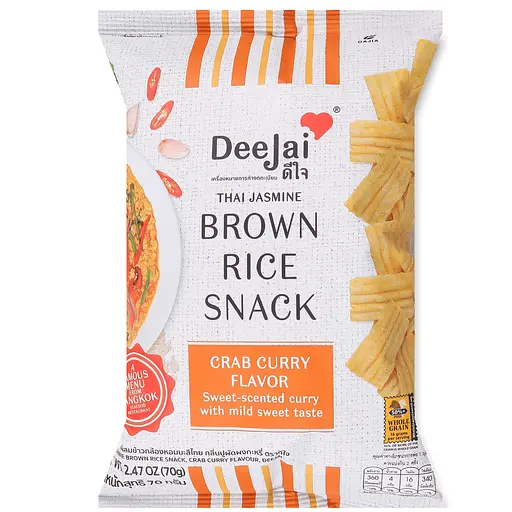 Снеки Deejai з коричневого рису зі смаком крабового каррі 70 г
