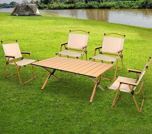 Набір розкладних туристичних меблів стіл для пікніка 90 см з стільцями 4 шт. Kermit - фото 5