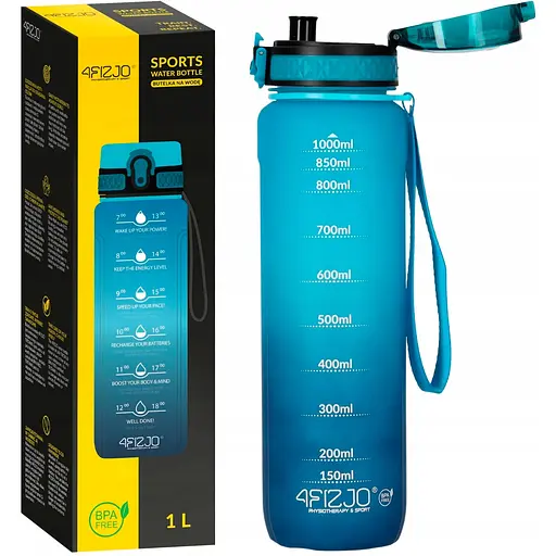 Пляшка для води 4FIZJO спортивна 1000 мл 4FJ0631 Sky Blue/Blue (P-5905973400763) - фото 1