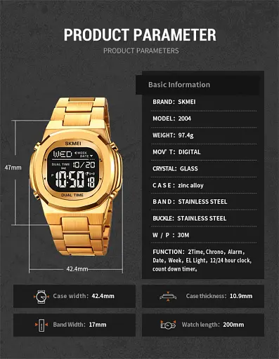 Наручний годинник чоловічий Skmei 2004 Silver White, 2004SIWT (18463) - фото 5