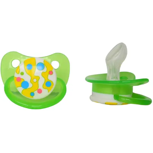 Пустушка силіконова Курносики Я люблю грати ортодонтична 6-12+ міс. зелений (7016/6+ зел) - фото 1