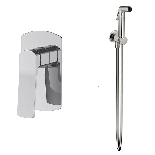 Набір гігієнічного душу прихованого монтажу Volle Solo (1510.101402+1586.190102) cepillado níquel SET20240404, Нікель - фото 1