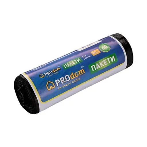 Пакети для сміття Продом міцні 60 л 20 шт. чорні - фото 2