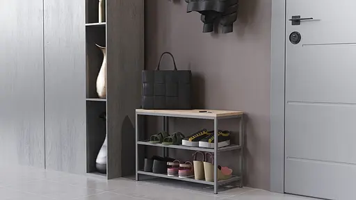 Банкетка універсальна Ferrum-decor Слайм 45x63x26 сірий ДСП Дуб Сан-Марино 16мм (FRD-104081) - фото 2