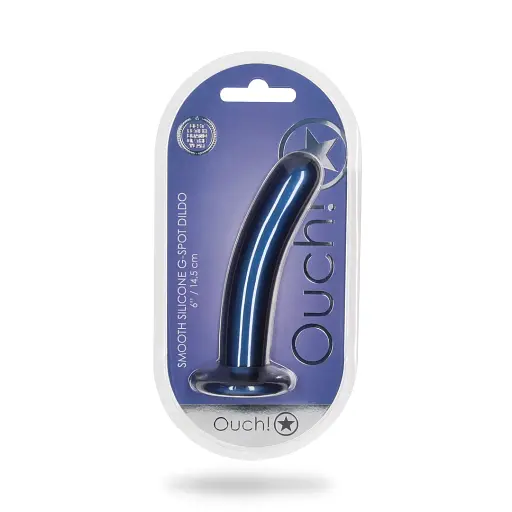Фаллоимитатор Ouch! Smooth G-Spot Dildo 6apos;apos; 15 см (синий) - фото 11