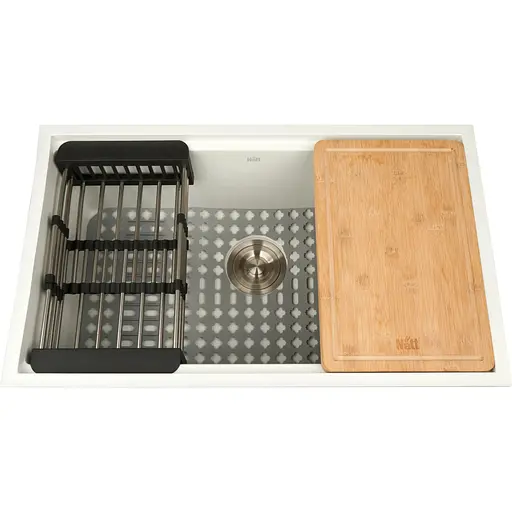 Біла мийка на кухню Nett NW-7042 під стільницю 1 мм з нержавійки - фото 4