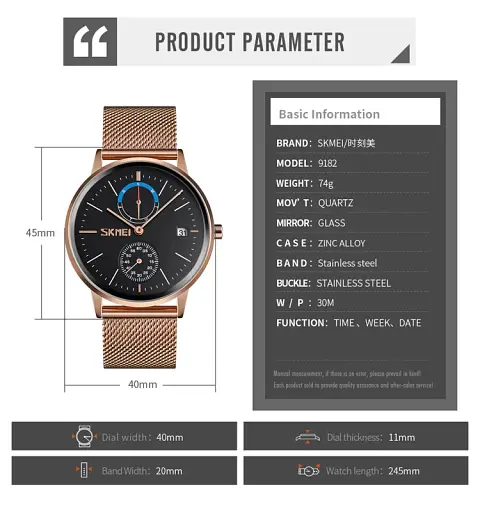 Наручний годинник чоловічий Skmei 9182 Black, 9182BK (18399) - фото 6