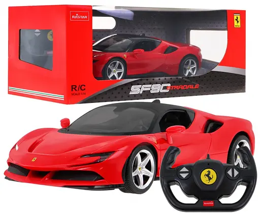 Машинка Ferrari SF90 Stradale червоний RASTAR модель 1:14 Автомобіль на дистанційному керуванні + пульт