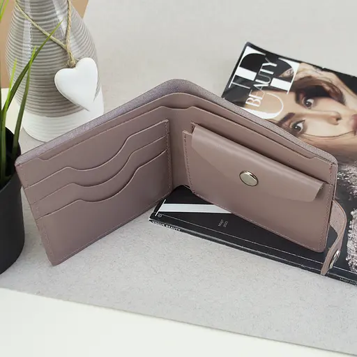 Кошелек женский маленький кожаный Handycover HC0042 нюдовый на кнопке - фото 9