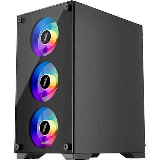 Корпус 1stPlayer X2-M-BK-4F1 Black [134424] - фото 2