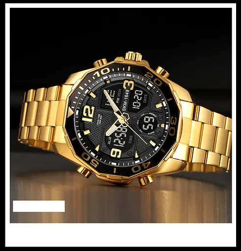 Наручний годинник чоловічий Skmei 1649 Gold, 1649GD (18424) - фото 5