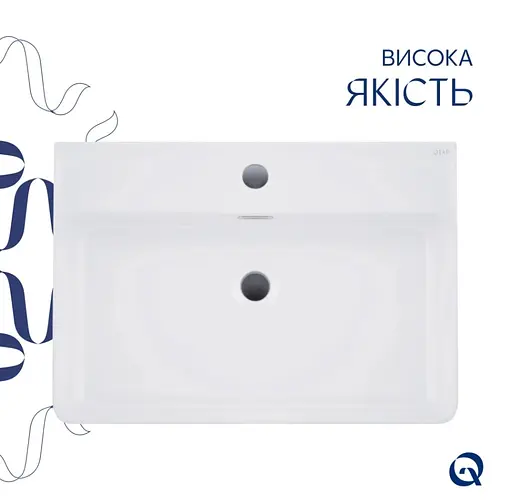 Раковина подвесная Qtap Nando LT 610х420х140 мм, White, прямоугольная, без донного клапана QT12116146W - фото 3