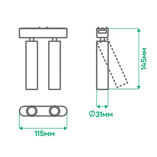 Светодиодный магнитный трековый светильник Ardero MGU403-2 ULTRA 14Вт 4000K черный - фото 3