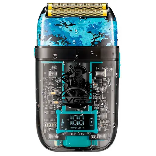 Електробритва акумуляторна шейвер VGR V-352 IPX5 з подвійним лезом + LCD дорожня сумка - фото 2
