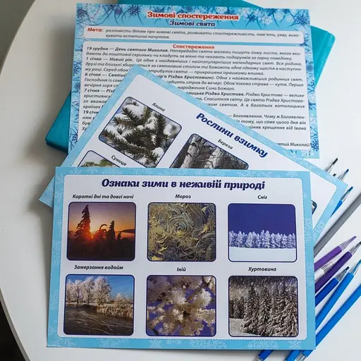 Дидактичний матеріал "Зимові спостереження" 13107147, 16 карток - фото 6