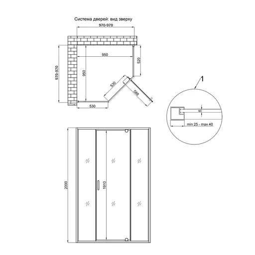 Душова кабіна Qtap Scorpio CRM10115-AC6 100x100 см, скло Clear 6 мм, покриття CalcLess, без піддона, Універсальна, хром, без поддона - фото 2