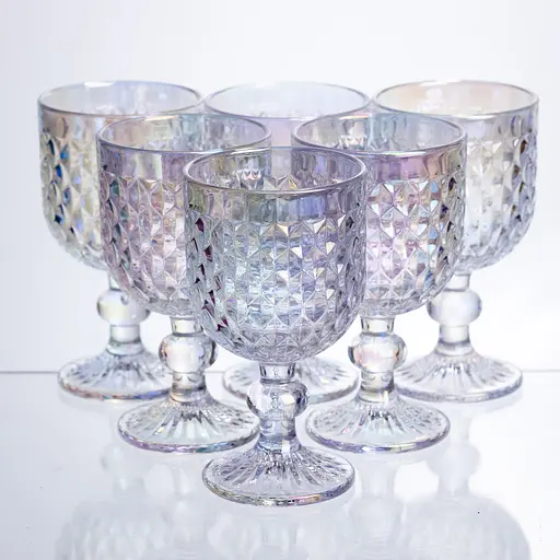 Набор бокалов для вина 6 штук по 220 мл rainbow HP-19-254 для подачи красных белых вин прозрачный Yiwu HP-19-254 - фото 1