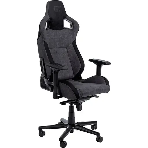 Геймерское кресло GT Racer черное с темно-серым (X-8005 Dark Gray/Black Suede) - фото 1
