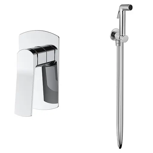 Набір гігієнічного душу прихованого монтажу Volle Solo (1510.101401+1586.190101) хром SET20240402, Хром - фото 1