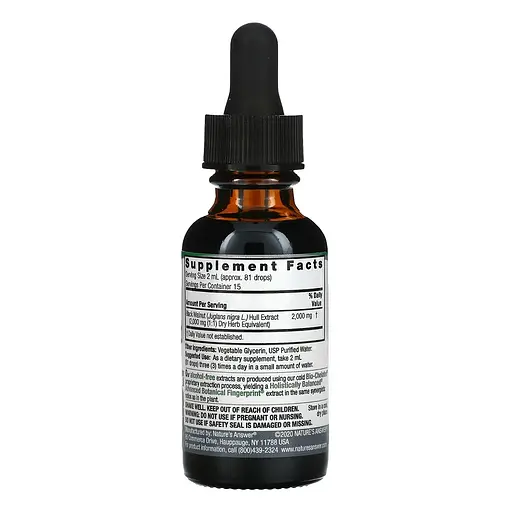 Екстракт чорного горіха Nature's Answer Black Walnut Hull Fluid Extract Alcohol-Free 2000 мг 30 мл - фото 2