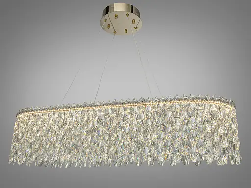 Кристальная светодиодная люстра овал 97 Вт золото - фото 1