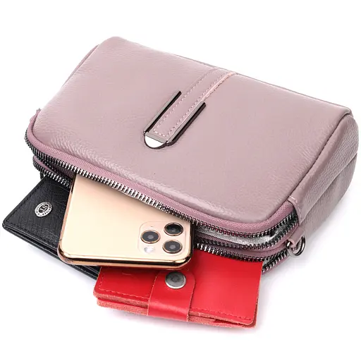 Сумка женская Vintage на два отделения из натуральной кожи 19х12.5х6.5 см sum0029051 - фото 8